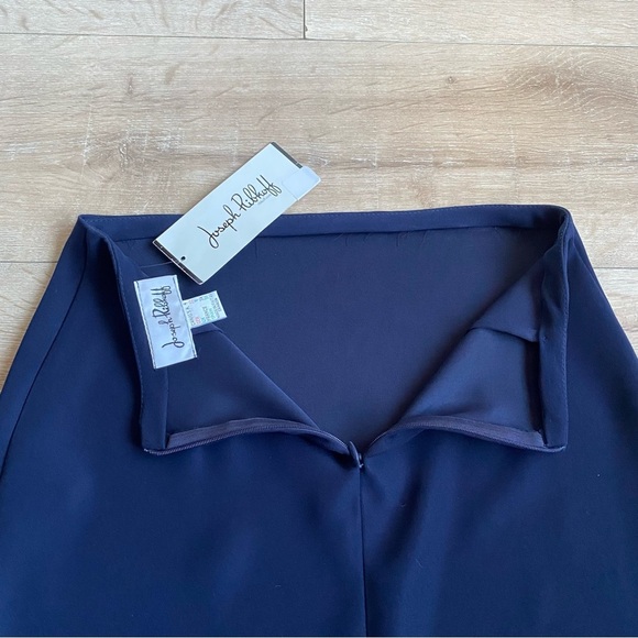 NWT Joseph Ribkoff skirt navy back slit & zip back - Picture 5 of 6